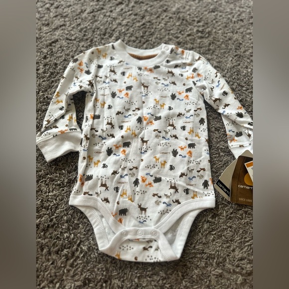 Baby Carhartt Farm Animals 12 Months Snap Button Close One Piece Bodysuit - Picture 6 of 10